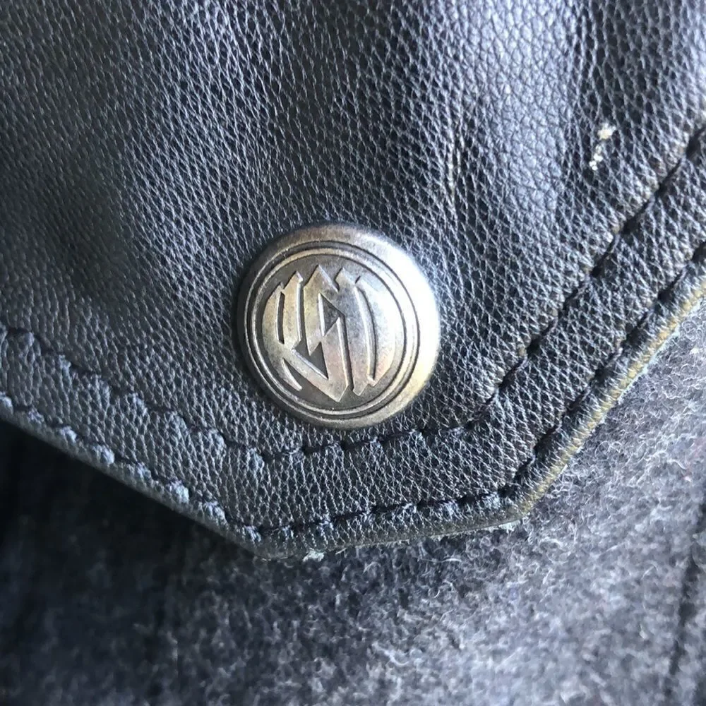 - NWOT Roland Sands Designer Men’s Wool/Leather Biker Jacket